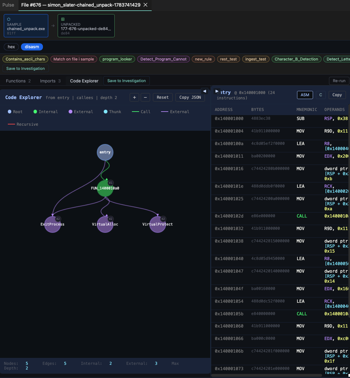 ThreatDetective — interactive disassembly and code explorer